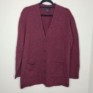 Pendleton Burgundy Shetland Wool Cardigan Sweater Men's Size Medium